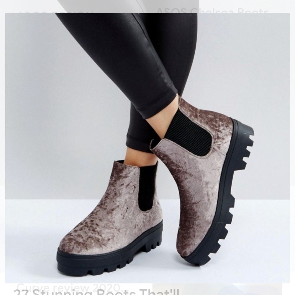 NEW! ASOS Velvet Boots